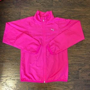 Puma neon pink light windbreaker size- kids XL
